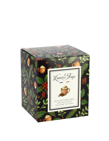 Bougie Lumières d'Hiver 180 g Chocolat Chaud idéal pour offrir en cadeau