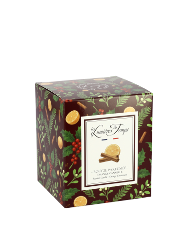 Bougie Lumières d'Hiver 180 g Orange Cannelle livrée dans sa boîte