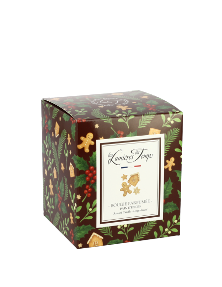 Bougie Lumières d'Hiver 180 g Pain d'Épices et sa boîte. Découvrez une senteur typique de Noël