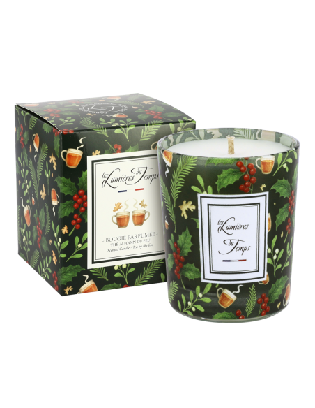 Bougie Lumières d'Hiver 180 g Thé au Coin du Feu et sa boîte pour offrir