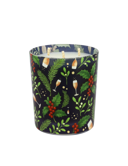 Grand format de Bougie Lumières d'Hiver 350 g parfum Champagne Rosé