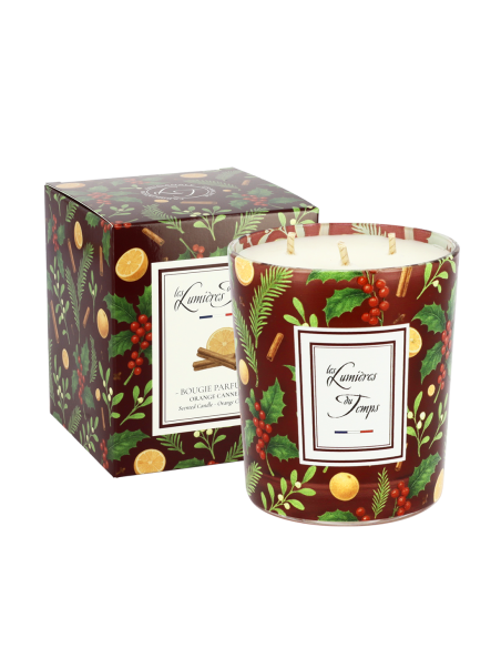 Bougie Lumières d'Hiver 350 g Orange Cannelle avec sa boîte