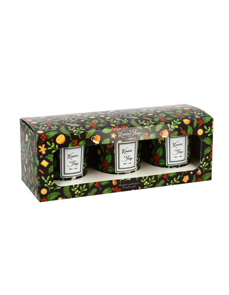 Coffret Bougies Lumières d'Hiver 3x90g Champagne Rosé - Sapin - Thé au Coin du Feu