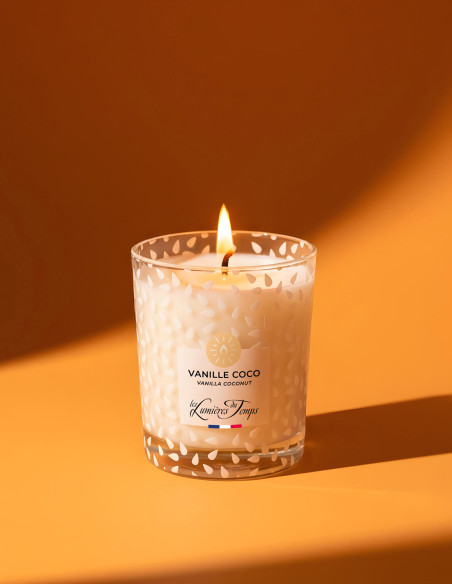Bougie Végétale 180 g Vanille Coco ; un parfum exotique