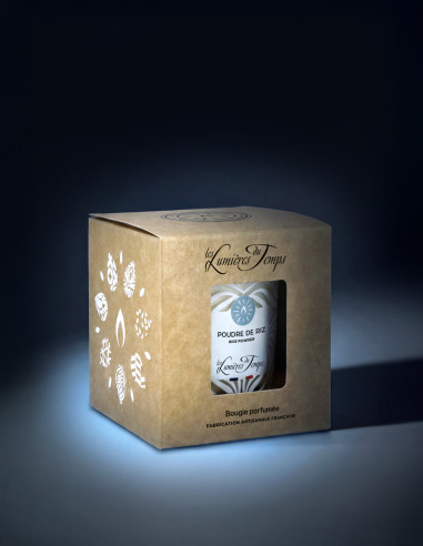 Bougie Végétale 180 g Poudre de Riz livrée dans sa boîte kraft