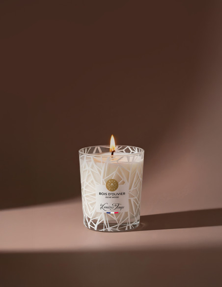 Bougie végétale 90 gr Bois d'olivier | Les Lumières du Temps