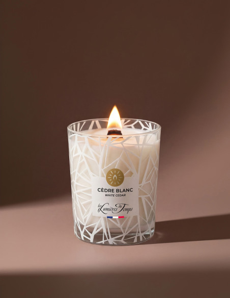 Bougie Végétale 180 g Mèche en Bois parfum Cèdre Blanc