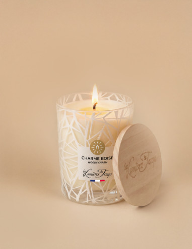 Couvercle en bois plat (pour bougie 180 g)