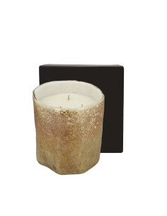 Bougie beige 300 g 3 mèches fabrication  française.