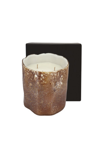 Bougie Aura Marron 1,1 kg Cachemire mèche en coton, fragrance réconfortante