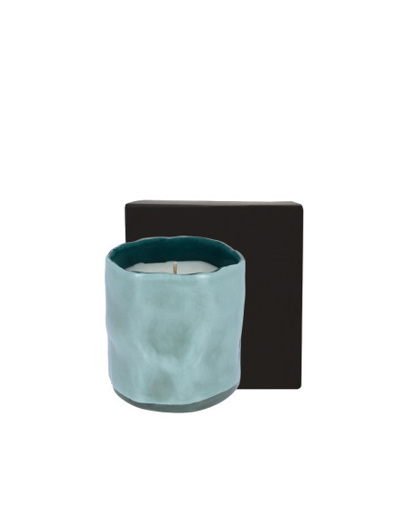 Bougie Lucia Bleue 290 g Santal Blanc