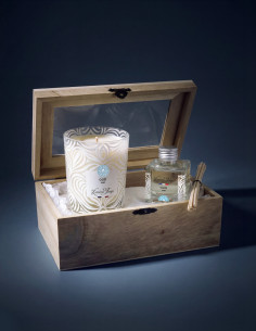 Coffret Bois composé d'une Bougie 180 g et Diffuseur de parfum 50 ml Oud