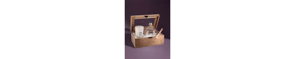 Coffret Bois Diffuseur 100ml et  Bougie 90g – 50 Parfums – Idée Cadeau